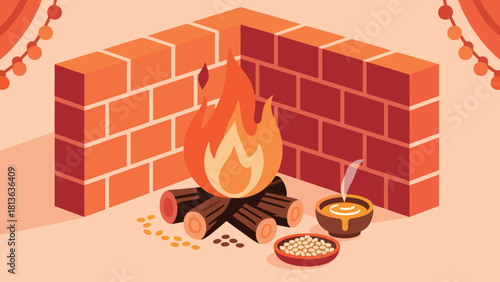 Traditional Bonfire Ceremony with Offerings