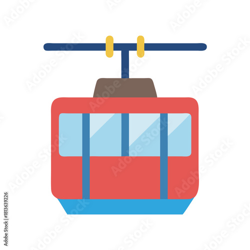Simple and clear illustration of a red gondola car