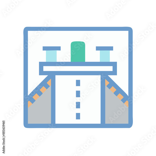 Flat style vector illustration of a waterway infrastructure icon