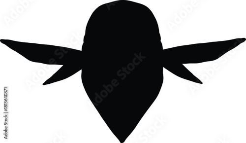 Black silhouette of a stylized bird with wings spread