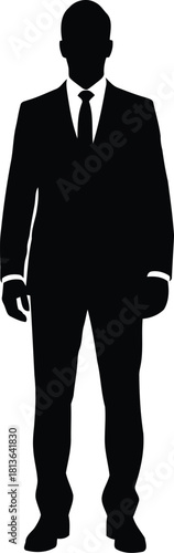 Silhouette of a man in a suit, standing full body
