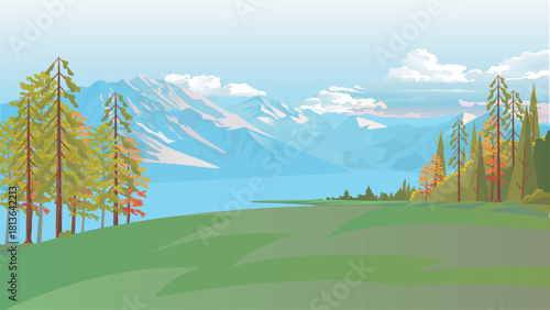 green natural mountain views