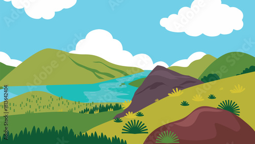 green natural mountain views