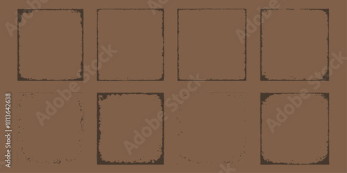 Seamless brown leather and cardboard texture pattern backdrop design. grungy Effect. Brown Grainy Dust Design, Brown grunge texture set. grunge wall texture in one bundle. Brown grunge collection set.