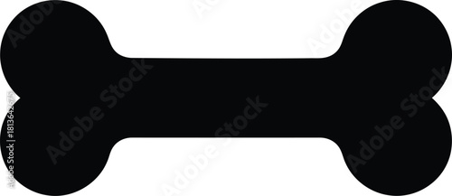 Black dog bone icon silhouette on white background