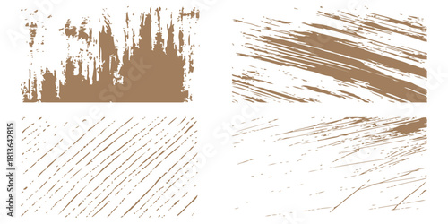 A set of old, blank, textured vintage postage stamps and antique grunge paper frames for a retro photography design. Grunge brown texture collection. Overlay textures set. Vector grunge textures. arts