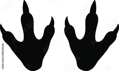 Dinosaur footprint silhouette icon