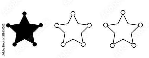 Vector illustration of Sheriff star, sheriff badge, police star, star icon vector on white background.