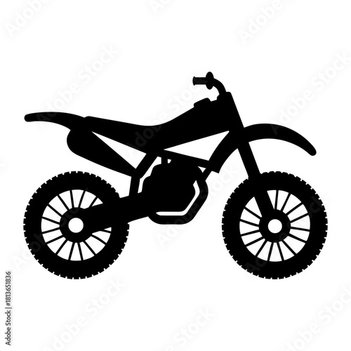 Off-Road Bike Silhouette Vector Icon.