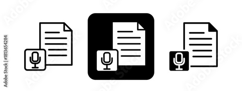 Transcript Solid color and black line drawing vector illustration set