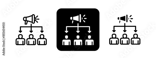 Affiliate Solid color and black line drawing vector illustration set