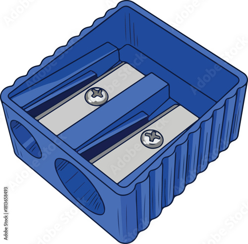 Blue Pencil Sharpener vector illustration
