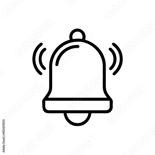 illustration of a bell with red ribbon