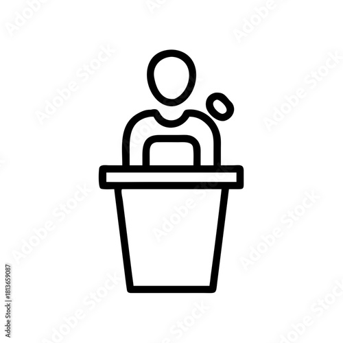Public Speaker Presenting at Podium Icon