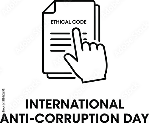 Vector art of an International Anti-Corruption Day ethical code document icon