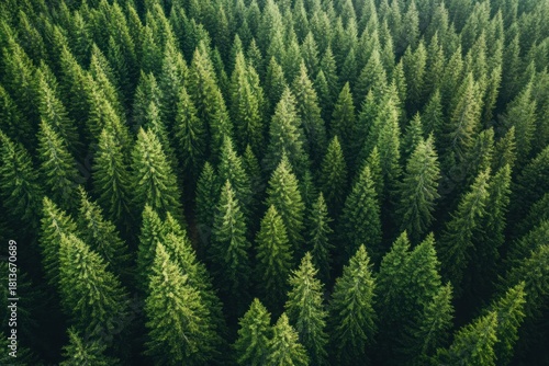 Wallpaper Mural A dense forest of tall, green trees with a mix of coniferous and deciduous species, creating a canopy of leaves and branches that filter the sunlight. Torontodigital.ca