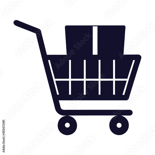 Shopping cart silhouette vector icon