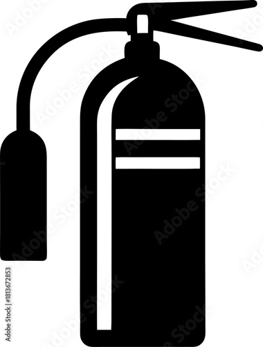 No Fire Icon Silhouette black , white background