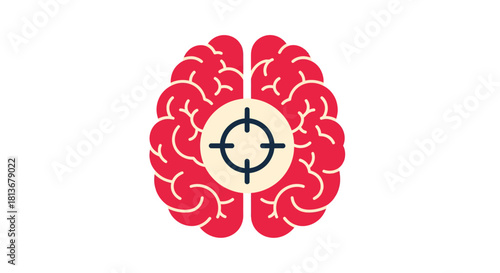 Focus your mind for success with this powerful brain illustration - Unlock your potential and achieve your goals with sharp focus and clarity now