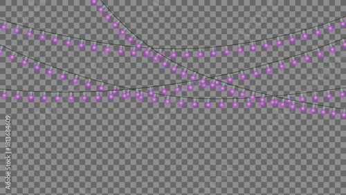 Dreamy string lights with a soft purple glow for festive celebrations and magical events, adding a touch of whimsical charm to any occasion