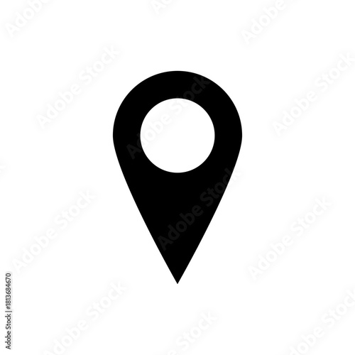 Map pin icon indicating location or navigation point on a clean white background design.