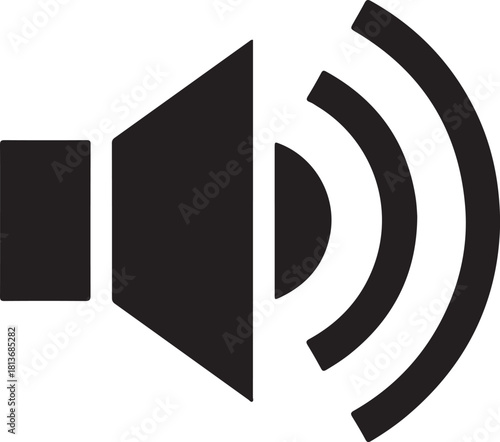 Audio speaker volume on line art icon for apps and websites