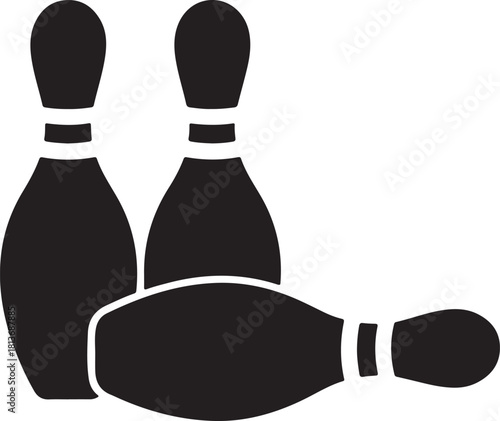 Bowling icon, silhouette, logo on white background