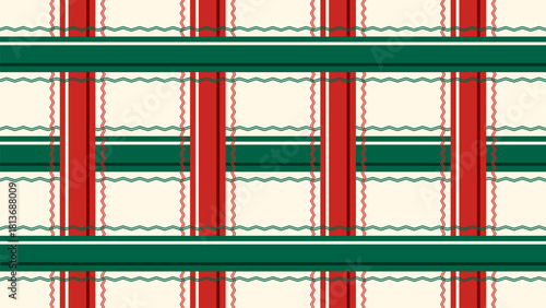 Christmas Fabric Pattern Design with Red and Green Holiday Plaid Style for Wrapping Paper Packaging Design Seasonal Craft Projects and Festive Decorative Background for Creative Use