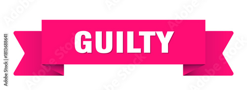 guilty ribbon isolated on transparent background. guilty ribbon