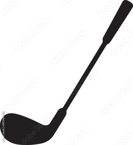 Close up of iron or wedge golf club flat vector icon for sports apps and websites