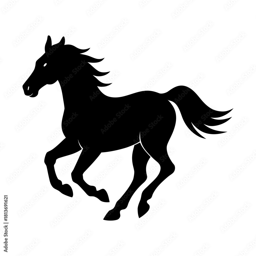 Obraz premium Running Horse Icon on White Background.