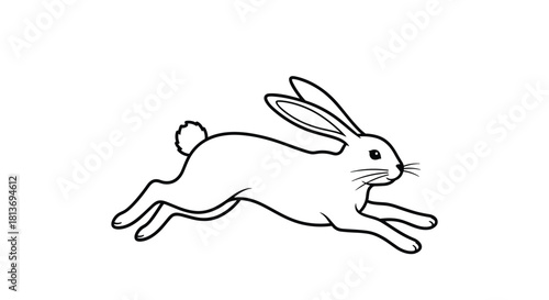 Dynamic leaping rabbit illustration perfect for children's books Easter designs and springtime promotions with a touch of playful energy and charm, Generative AI*