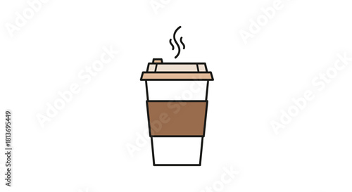 Grab a steaming cup of coffee to start your day right a simple graphic perfect for coffee shops cafes and morning routines for branding and websites, Generative AI*