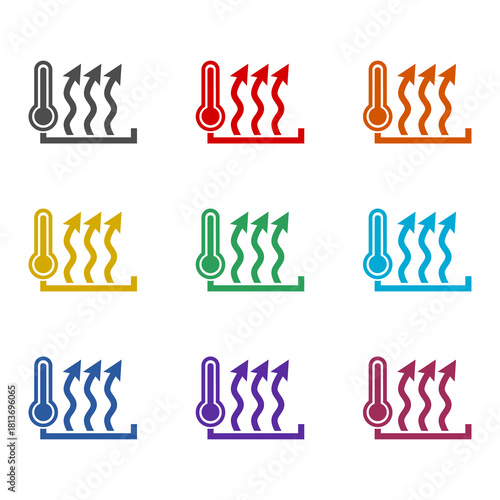 Heat icon isolated on white background. Set icons colorful