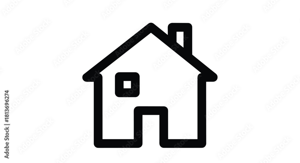 Fototapeta premium Simple home icon for real estate property management or mortgage concepts ideal for websites apps and presentations about housing and relocation, Generative AI*