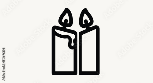 Warm glow from two candles casting a comforting cozy romantic ambiance for holidays celebrations or peaceful moments of reflection at home, Generative AI*