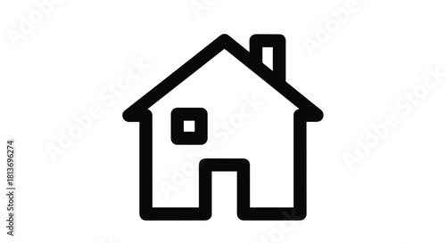 Simple home icon for real estate property management or mortgage concepts ideal for websites apps and presentations about housing and relocation, Generative AI*
