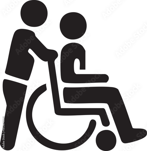 Modern Flat Accessibility Icons: Wheelchair User Ideas, Success, and Lifestyle