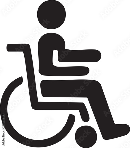 Modern Flat Accessibility Icons: Wheelchair User Ideas, Success, and Lifestyle