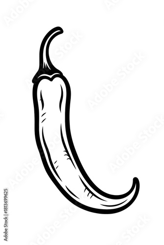 Dramatic dark chili pepper silhouette on gradient background. Abstract culinary art capturing spicy essence. Minimalist design for gourmet themes, hot food inspiration, elegant kitchen decor.