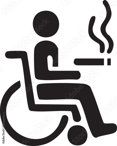 Set of Handicapped Person Stick Figure Symbols for Professional Signage