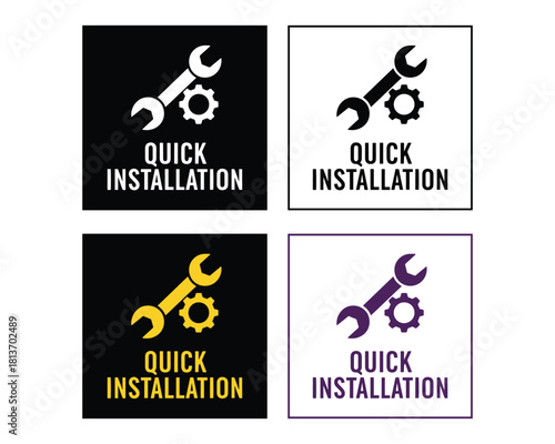 Quick Installation Icons Vector Set Modern Design Concept