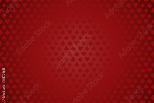 Card poker suits red background