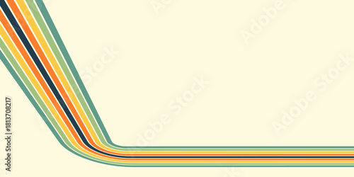 Vintage striped backgrounds, posters, banner samples retro colors 1970s 1900s 70s 80s 90s. Retro vintage style 70s striped background poster lines. Shapes vector design graphic 1980s.