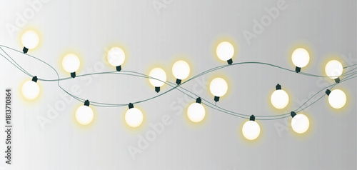 Warm glowing string lights vector for festive decoration celebration events and holiday season banners
