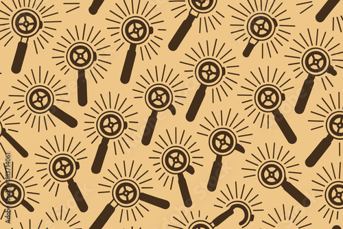 Seamless pattern of coffee portafilters with radial lines