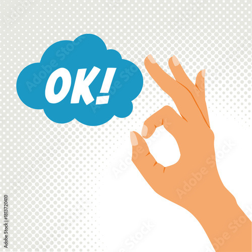 Hand Gesture OK Sign Vector Illustration