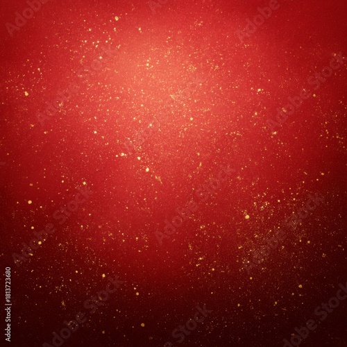 A Vivid Red Background with Sparkling Gold Dust Creating an Engaging and Festive Atmosphere for Various Creative Projects