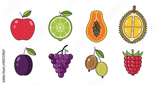 Assortment of vibrant fruits isolated on white background for various uses