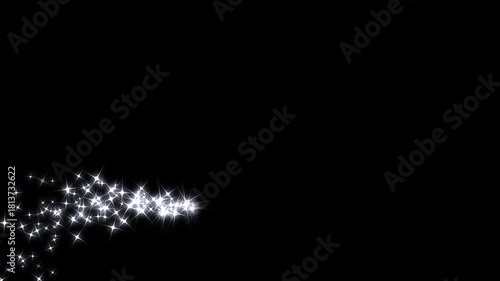 Sparkle star glowing animation, bokeh lights sparkle glitter stars trail alpha channel loop 4k animation, luxury white glitter sparkles line trail, magic sparkles glitter line stars, magic dust.